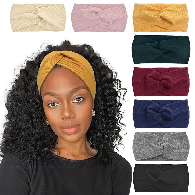 Elastic Knotted Headbands for Women Criss Cross Head Bands for Women's Hair Non Slip Boho Wrap Twisted Hair Accessories