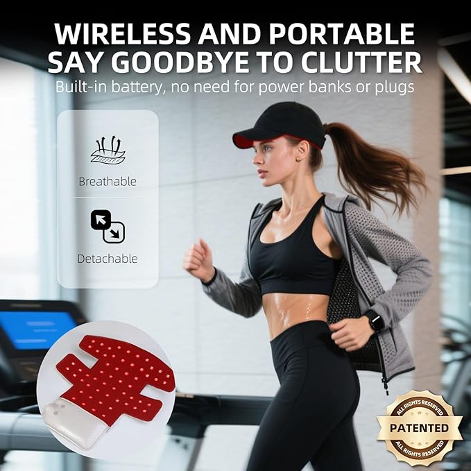 Red Light Therapy for Hair Growth Cap Adjustable Size for Men and Women, Upgraded Wireless Hat with Rechargeable Battery