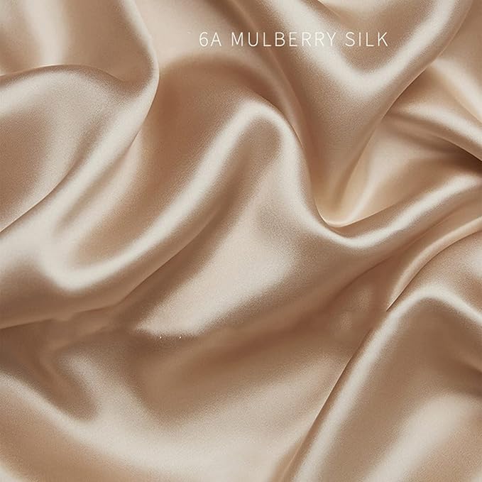 Beige Silk Pillow Cases with Zipper Made in USA, Real Silk Pillowcase for Acne Prone Skin Standard Size, 6A Grade Pure 22 Momme, 1 Pc 20"x26" (Standard, Beige)