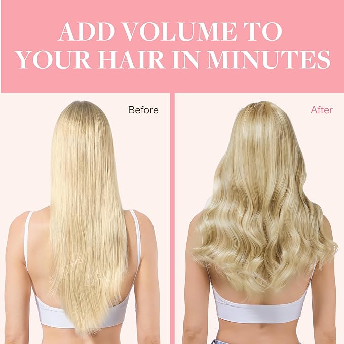 GOO GOO Clip in Hair Extensions Real Human Hair, Remy Human Hair Extensions Clip ins for Women, Natural Human Hair, 24 Inch 170g 7Pcs, 8A/22 Medium Brown Highlighted Golden Blonde