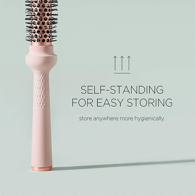 Magic Curling Round Brush (1 Inch) - Non-electronic, Self-Standing Round Brush, Great Blowout, Ceramic Coated Barrel, Quick Styling, Ionic Thermal Barrel, Volumizer, Styler