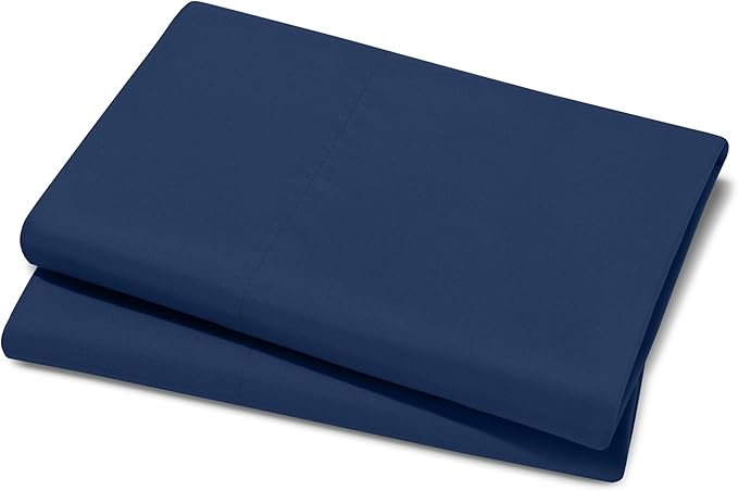 Bare Home Microfiber Pillow Cases - King 20x40 - Cooling Pillowcases - Double Brushed - Easy Care - Envelope Closure (King Pillowcase Set of 2, Dark Blue)
