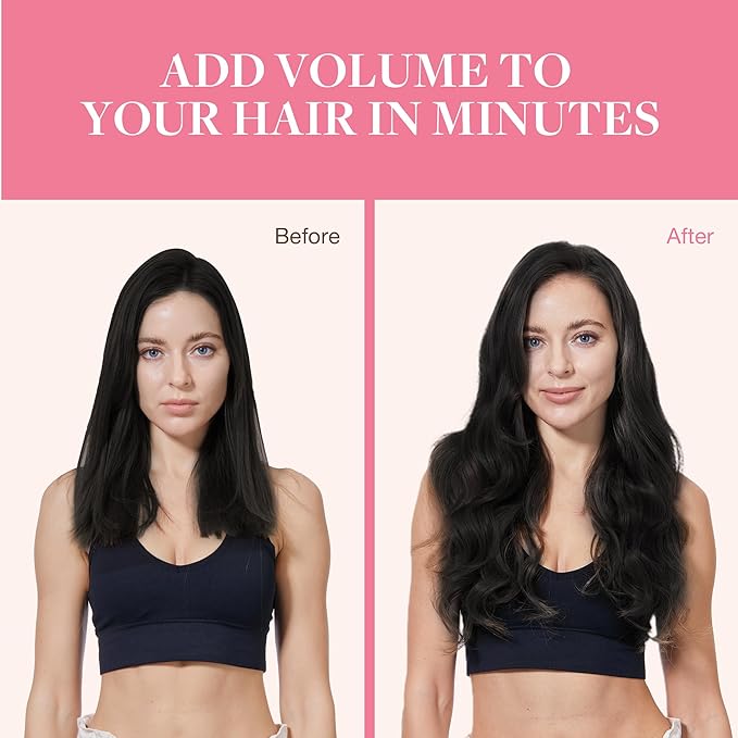 GOO GOO Clip in Hair Extensions Real Human Hair, Remy Human Hair Extensions Clip ins for Women, Natural Human Hair, 22inch 150g 9Pcs, 1B Natural black
