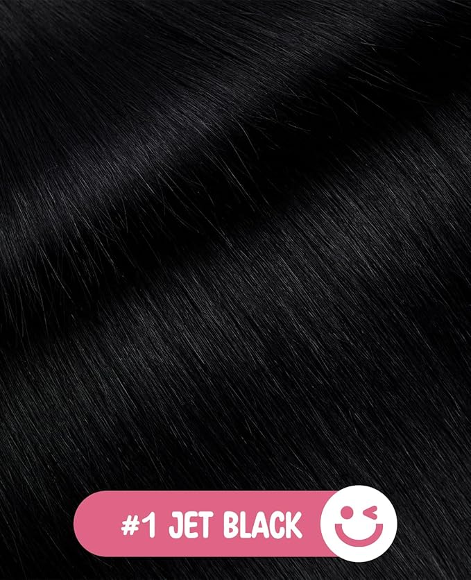 Youngsmile Injection Tape in Hair Extensions Real Human Hair, #1 Jet Black 22 Inch Invisible Edge Tape in Injected Hair Extensions, 20pcs 50g, Straight Remy Virgin Human Hair Tape ins (#1,22'')