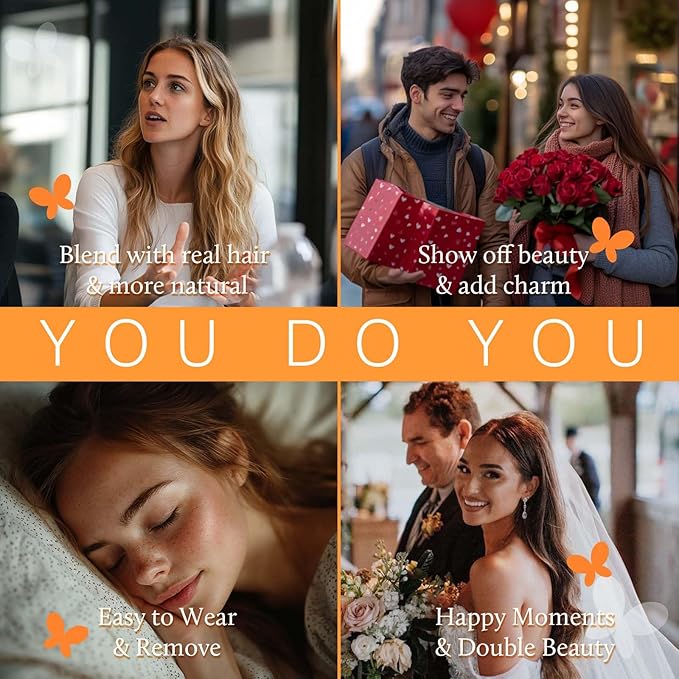 DOORES Human Hair Clip in Extensions, Medium Brown Highlighted Dirty Blonde 7pcs 110g 22 Inch, Seamless With Skin Weft Remy Hair Extensions Invisible Edge