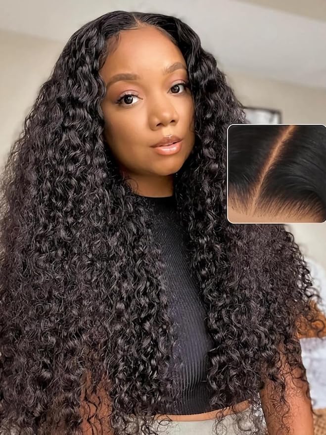 Julia Hair Water Wave 13x4 Pre Everything Glueless Lace Front Wigs Human Hair for Women 12A Pre Cut HD Lace Frontal Wigs Pre Plucked Put on and Go Bye Bye Knots Wig Natural Color 180% Density 26 Inch