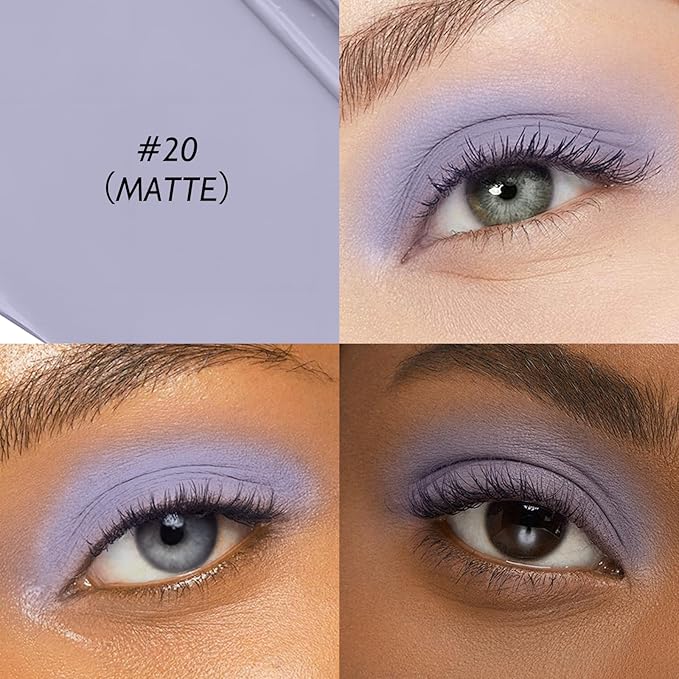 Cream Eyeshadow Stick, Matte Eye Shadow Stick Waterproof Neutral Nude Eyeliner Pencil Crayon Long-Lasting Eye Highlighter Makeup for Older Women Easy to Use High Pigmented, 20 Periwinkle