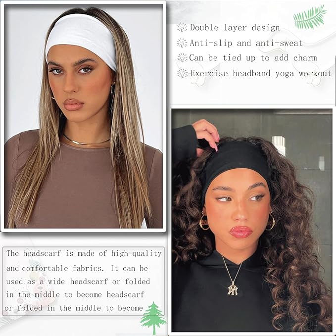 6 Packs Boho Headbands For Women Fashion Hair Bands For Women's Hair Wide Headband Yoga Workout Head Bands Non Slip Hair Accessories Band