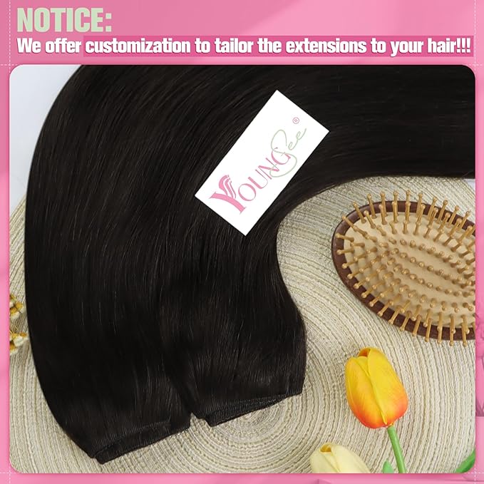YoungSee 130G Brown Wire Hair Extensions for Women Dark Brown Secret Wire Hair Extensions Human Hair Invisible Headband Hair Extension Remy Hair 20Inch