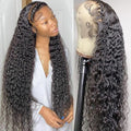 32 Inch Deep Wave Lace Front Wig Human Hair 13x4 Curly Wigs for Black Women Pre Plucked with Natural Baby Hair 180 Density Brazilian Virgin Lace Frontal Wet and Wavy Wig Human Hair