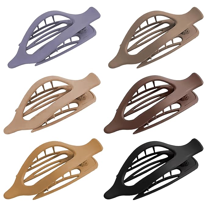 Big Hair Claw Clips 6-Pack 4.7" Non-Slip Hair for Women and Girls with Long, Thick Hair Jelly & Matte Clips (Duckbill-B 6pcs 4.7")