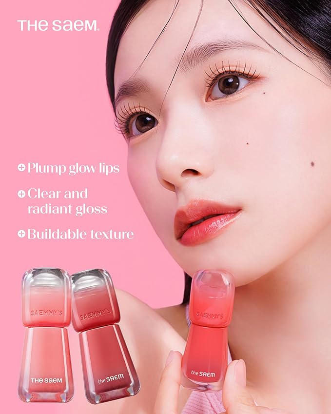 THESAEM Saemmy's Ade Shot Tint - Korean Lip Tint, Water Gel Lip Stain with Plump Glowy Moisturizing Finish, Buildable Radiant Gloss, Long-Lasting Comfort, 0.1 fl.oz. (07 Orange Ceylon)