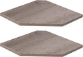 Corner Shelf Wall Mount, Floating Corner Shelves, Set of 2 Corner Wall Shelf Organizer, Rustic Wood Wall Storage Display Shelves for Living Room Bedroom Bathroom Kitchen, Rustic Grey