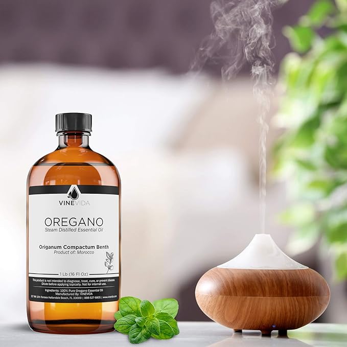 VINEVIDA Oregano Essential Oil - 16 oz - Undiluted - DIY Candle Scents - Bulk for Soap Making & Skin Safe