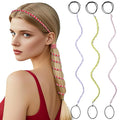 3 Packs Ponytail Holders Hair Ties for Women, Spiral Pony Tails Elastic Braided Hair Holders for Gym Swimming Sports (3pcs16"colorful14)
