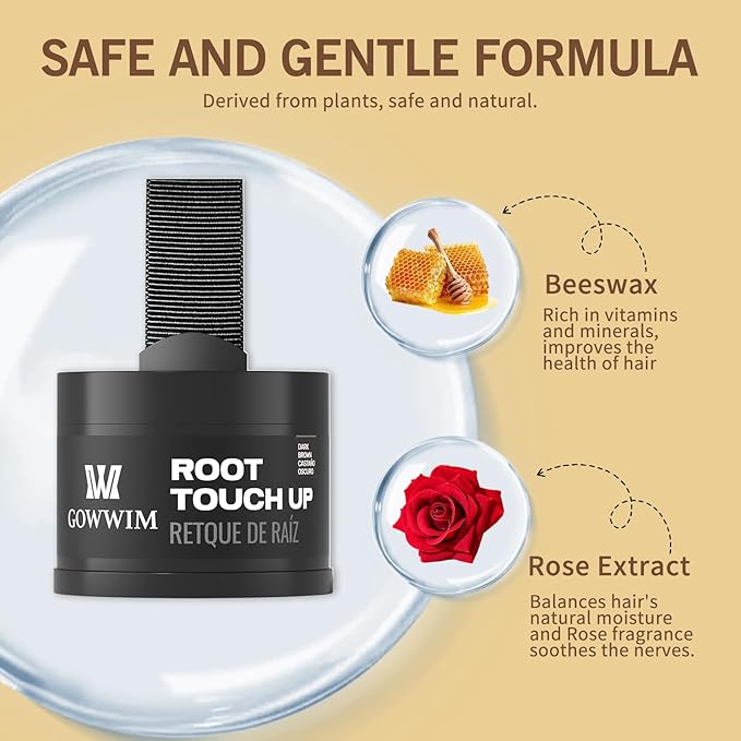Hairline Gray Root Touch-Up Powder - Instantly Color Shadow Cover, Thin Hair Concealer, Hair Root Dye (4g)