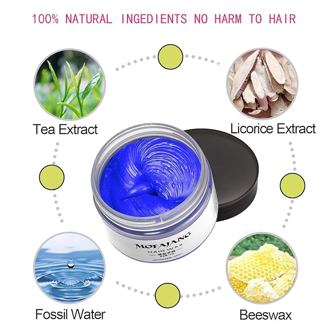 Temporary Hair Color Chalk, Hair Wax Color For Birthday,Party, Cosplay DIY, Halloween, Christmas (4, Red Blue Purple Green)