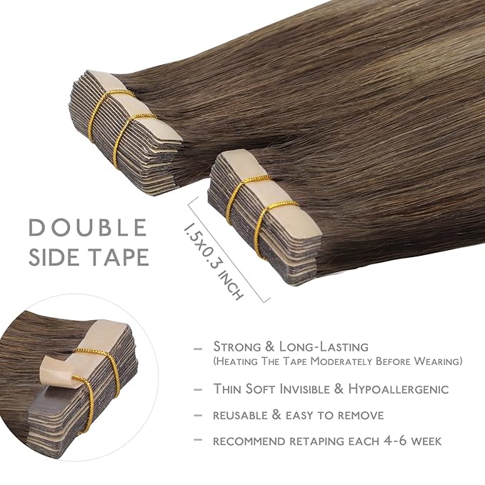 WENNALIFE Tape in Hair Extensions Human Hair, Tape Hair Extensions Real Human Hair Tape Extensions Coloured