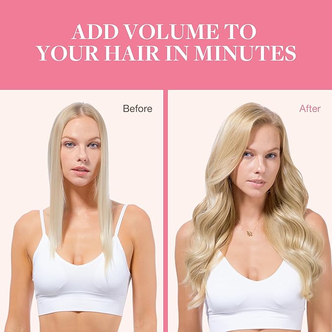 GOO GOO Clip in Hair Extensions Real Human Hair, Remy Human Hair Extensions Clip ins for Women, Natural Human Hair, 12inch 85g 7Pcs, #18A/613A Dark Blonde Highlighted Bleach Blonde