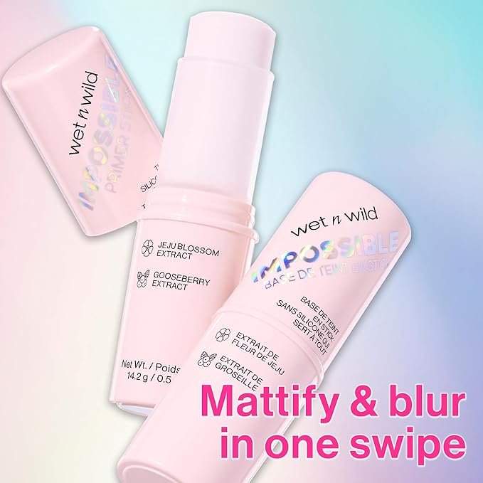 wet n wild Impossible Primer Stick, Enriched with Gooseberry & Jeju Blossom for a Brightening Durable Makeup Base, Vegan & Cruelty-Free
