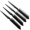 Sibba 4PCS 3 Row Teasing Brush Rat Tail Detangling Hairbrush Hair Styling Teasing Comb Boar Bristle Hair Brush Comb Slick Back Brushes for Natural Curly Sectioning Curls Unbraider Volume Parting Combs