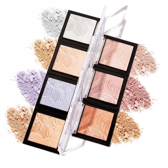 wet n wild MegaGlo Highlighting Powder, Highlighter Makeup, Shimmer Glow, Deep Gold Awesome Blossom (Pack of 4)