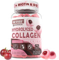 Hydrolyzed Collagen Peptides Gummies for Women & Men, Multi Collagen Type I,II,III,V,X w/ 5000IU Vitamin D3 & Biotin Keratin Hair Vitamin Gummies, Marine Collagen Supplement Gummy - Sugar Free, 60ct