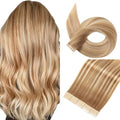 Human Hair Tape in Extensions Middle Brown to Dark Blonde 20 Inch Invisible Tape in Hair Extensions Human Hair for Women Hair Extensions Real Human Hair Tape in