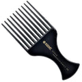 Kent SPC86 Black Salon-Style Professional Pick and Barber Comb - Afro Parting Comb for the Care of Curly and Thick Hair - Sleek style comb,Anti-Fatigue with a Rubberized Professional Finish