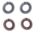 Sowaka 4 Pcs Circular Stretch Hair Wrap Holder Combs, Plastic in Black and Brown for Women Girls Outgoing Sports Hair Accessories