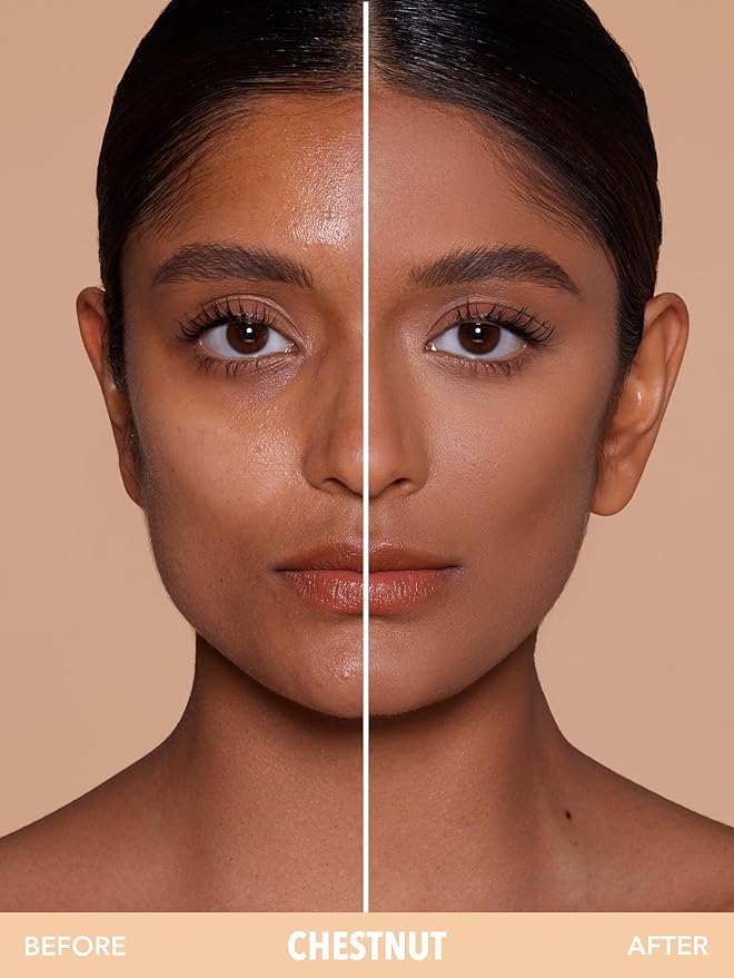 SHEGLAM SKin-Focus Full Coverage Powder Foundation Oil-Control Lightweight Face Pressed Powder Makeup-Chestnut