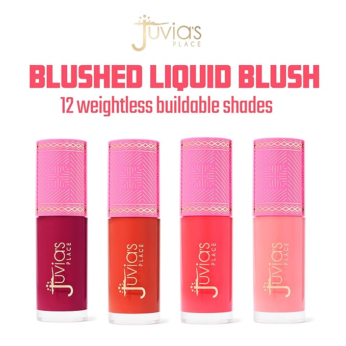 Juvia's Place Blushed Liquid Blush BarbieRose - Dewy Tint Cheeks Makeup Glow Pigment Effortless Beauty Long Lasting Cosmetics Soft Creamy Natural Buildable All Skin Color Light Flawless Finish Blend
