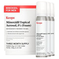 Keeps Extra Strength Minoxidil for Men - 5% Minoxidil Foam Hair Loss & Regrowth Treatment for Thinning & Bald Spots - Clinically Proven Hair Growth Products - Unscented Topical Aerosol Foam
