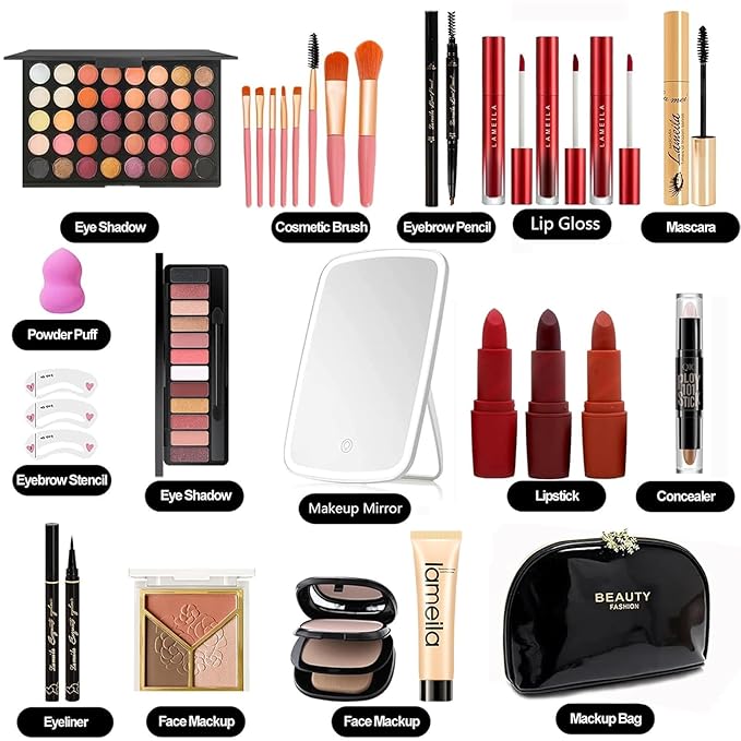 M Professional Makeup Kit, 31 Pcs All-in-one Makeup Kit,Makeup Kit for Women Full Kit,Makeup Gift Set for Women girls(HZJ-001)