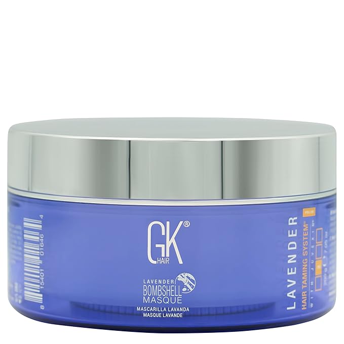 GK HAIR Global Keratin Lavender Bombshell Masque (7.05 Fl Oz/200 g) Semi-Permanent Long Lasting Hair Toning Color Pigments Moisturizing Styling and Coloring Mask for All Hair Types Unisex