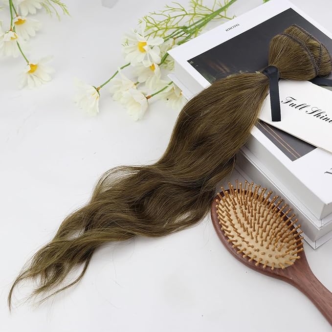 Full Shine Seamless Hair Extensions Clip in Medium Brown Human Hair 20 Inch Silky Brown Clip in Hair Extensions for Women Real Hair 3 Pcs 60 Gram