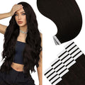 YoungSee 26 Inch Human Hair Tape in Extensions Brown Tape in Hair Extensions Human Hair Dark Brown 20pcs 50g Invisible Tapes Remy Hair Extension Long Straight Hair for Women Add Length