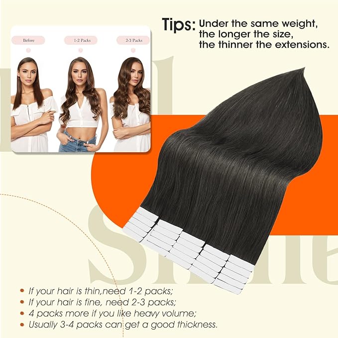 Full Shine Remy Tape in Extensions Human Hair Color 1C Mocha Brown Hair Extensions Real Human Hair Tape in 18Inch Straight Soft Skin Weft 50G 20Pcs Seamless Invisible Extension