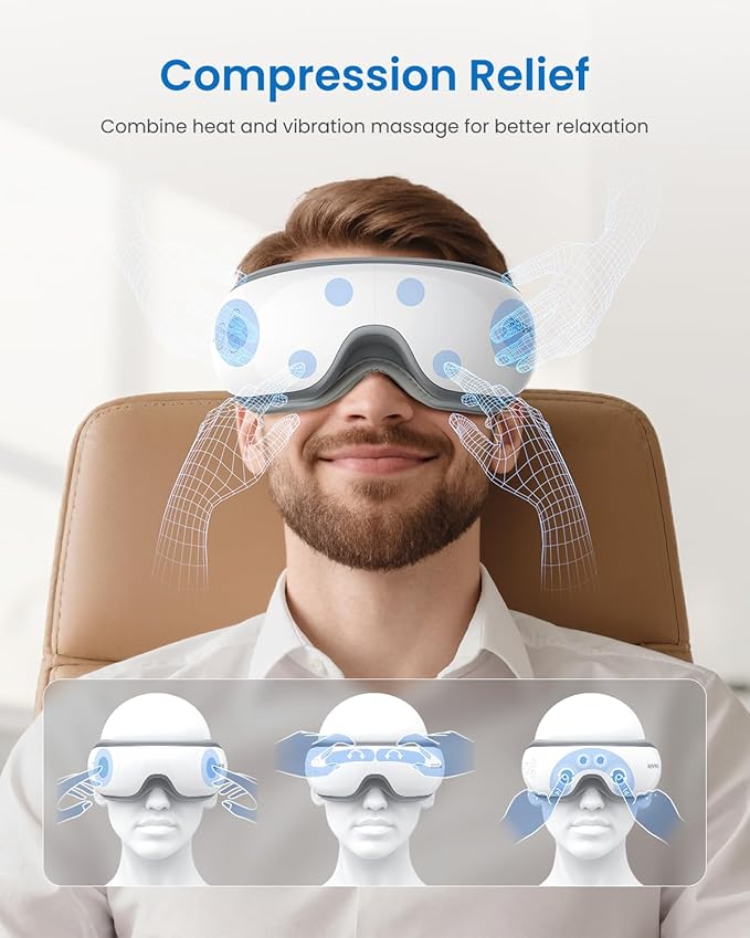RENPHO Eye Massager with Heat Christmas White Elephant Birthday Gifts for Women Mom, FSA Eligible HSA Eye Mask for Migraine,Sleep Mask for Dry Eyes Relax, Reduce Strain for Men Dad Her Him Eyeris 1