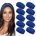 Styla Hair Headbands for Women Stretch Fashion Head Bands 10 Pack Non-Slip Head Wraps Great for Spa, Sports, Yoga, Pilates, Running, Gym Headband, Workouts (Blue)