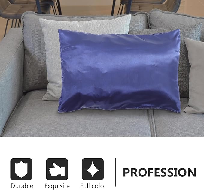 BESPORTBLE 2pcs Simulation Silk Pillow Covers Soft Polyester Satin Bed Pillowslip for Bedroom Hair Protection Lightweight Euro Sham Style