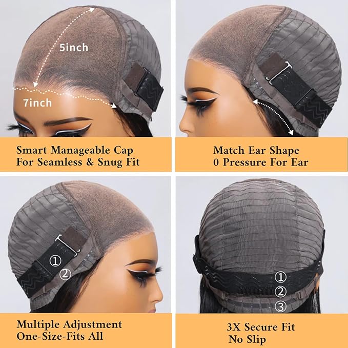 Julia Hair Bye Bye Knots Glueless Wig Highlight Balayage Brown Body Wave 7x5 Pre Cut HD Lace Front Wigs Human Hair Pre Plucked Bleached Knots Pre Everything Ready To Go Ombre Wig 22 Inch
