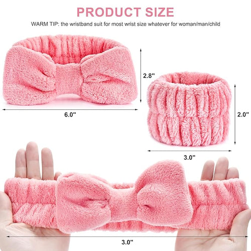 6Pack Headbands and Wristband Set for Washing Face, Spa Skincare Makeup Headband, wrist bands and hair band for face wash, for Women and Teen Girl skincare tools Gifts