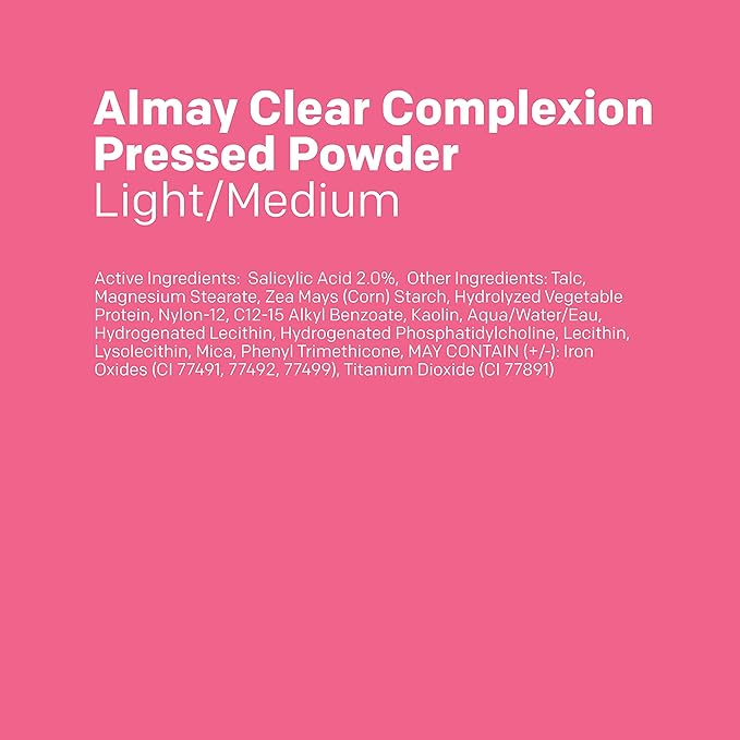 Almay Clear Complexion Pressed Powder, Hypoallergenic, Cruelty Free, Oil Free, -Fragrance Free, Dermatologist Tested