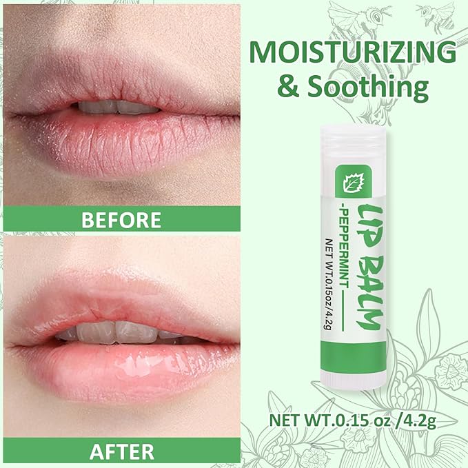 24 Pack Lip Balm Bulk, Vanilla Mint Honey, 100% Natural Lip Balm with Vitamin E and Coconut Oil, Moisturizing Lip Balm for Dry Lips