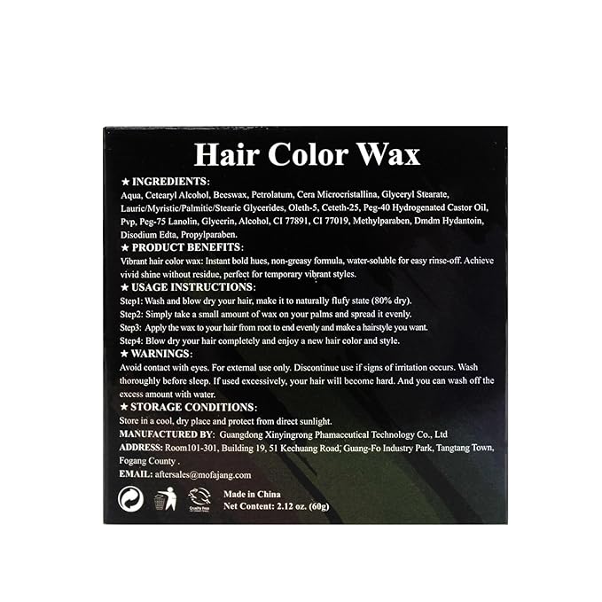 White Hair Wax, Temporary Hair Color Wax, Nourishing & Washable Hair Color for Kids, Women and Men 2.12 Oz.