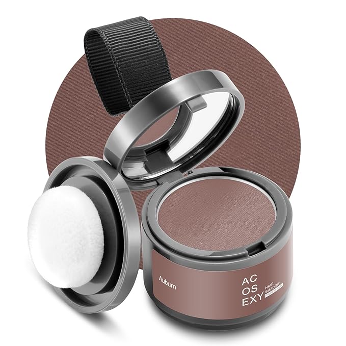 Root Touch Up Hair Color Powder for Gray Coverage and Thinning Hair - Auburn Hairline Shadow Powder for Women's Eyebrows and Men's Beard Lines, Bald Spots (Auburn)