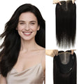 Hair Topper 16inch Toppers for Women Real Human Hair Natural Black Toppers for Women with Thinning 6x7inch Base Clip in Extensions Add Hair Volume Hairpieces 75g(#1BToppers-16inch)