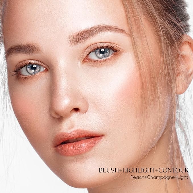 Trio Contour Sticks Set, Highlighter Stick & Bronzer Stick & Blush Stick for Cheek+Lip,Highlight and Contour to Create a Natural Dewy Makeup Look for Light| Set of 45g/1.6fl.oz