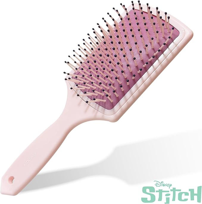LUV HER Kids Disney Hair Brush & Spa Headband Set for Girls - Features Angel from Lilo and Stitch - Fun Grooming Kit for Detangling Styling - Soft & Stretchy One Size, Ages 3+